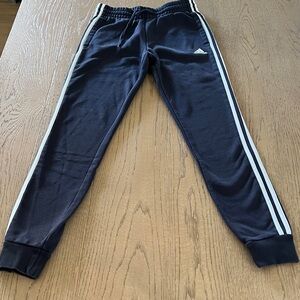 Adidas Navy Blue Joggers with White Stripes